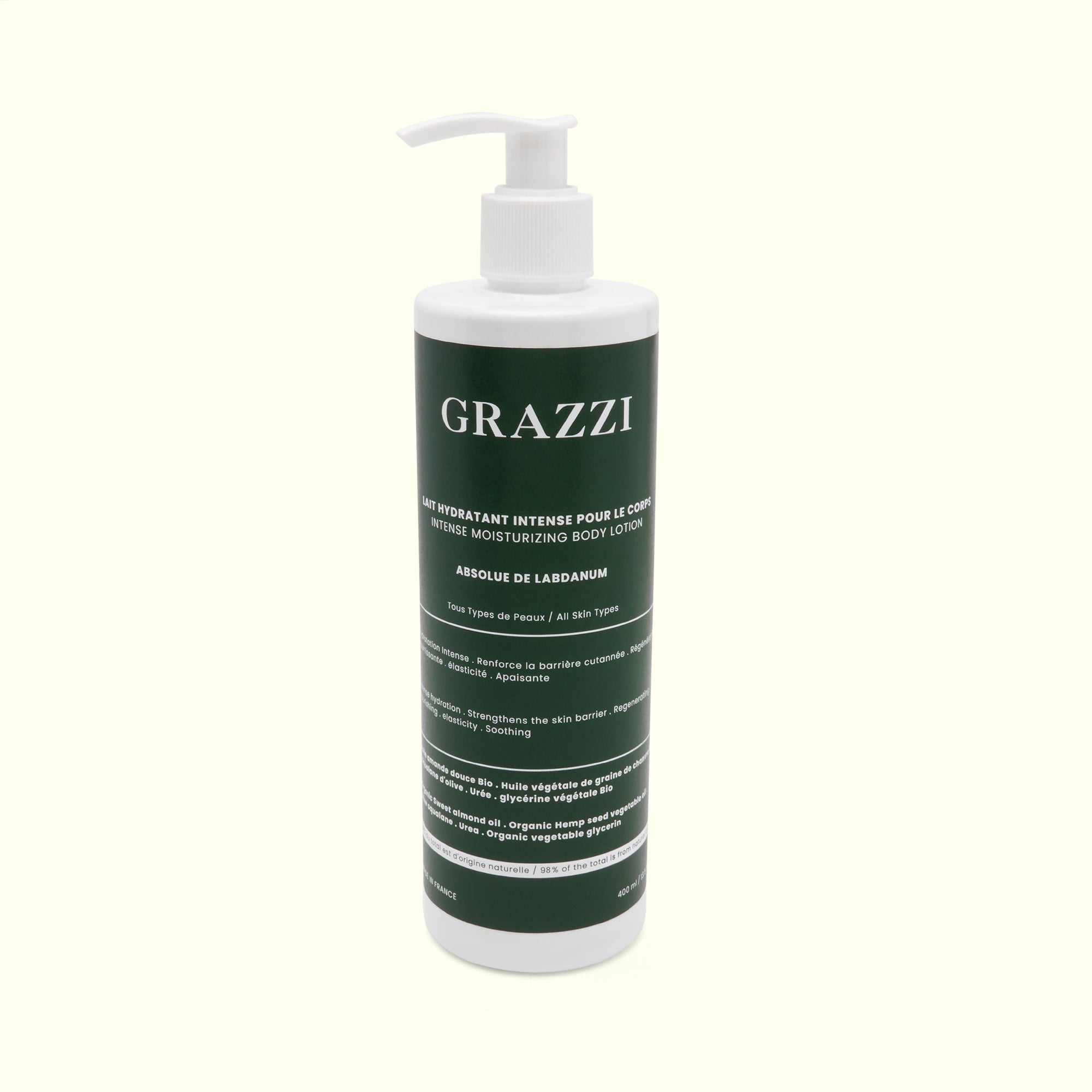 lait-hydratant-intense-Nourrissante-Repare-et-renforce-la-barriere-cutannee-Regenerante-elasticite-Apaisante-aux-parfum-naturel-labdanum-avec-une-texture-legere-penetrante-veloute-luxieuse-sur-la-peau-eclatante-en-bonne-sante-un-soin-cosmetique-de-marque-francaise-grazzi-grazziskincare-pour-de-soins-cosmetique-saines-concentres-efficaces-naturels-biotechnologie-biologiques-intense-moisturizing-milk-Nourishing-Repairs-and-strengthens-the-skin-barrier-Regenerating-elasticity-Soothing-with-natural-labdanum